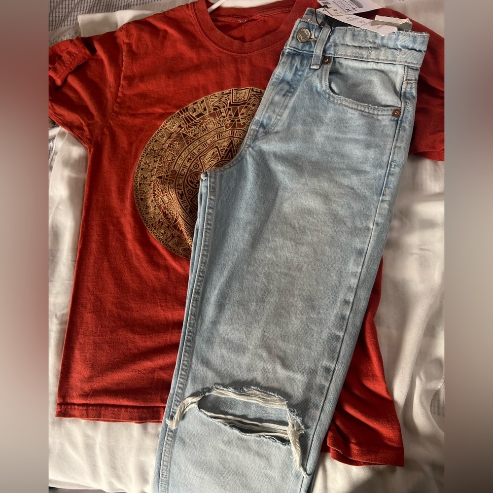 New with tag mid-rise full length Zara jeans
